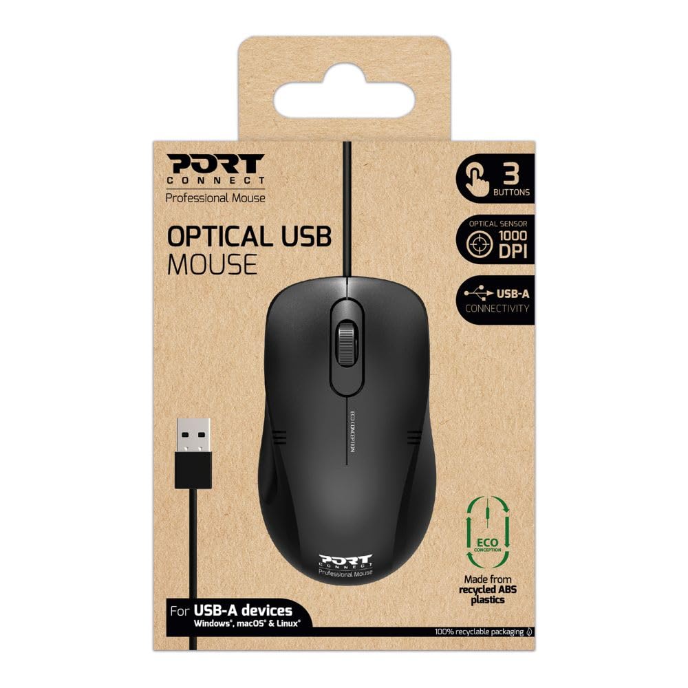 port-designs-port-connect-souris-filaire-usb-a-ambidextre-noire image 5