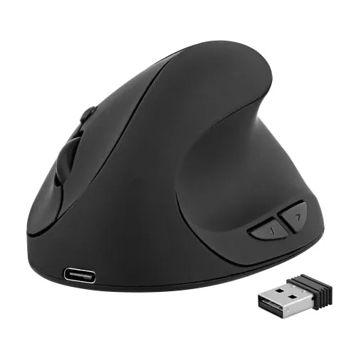 t-nb-mini-souris-verticale-ergonomique-sans-fil-rechargeable-noire image 1