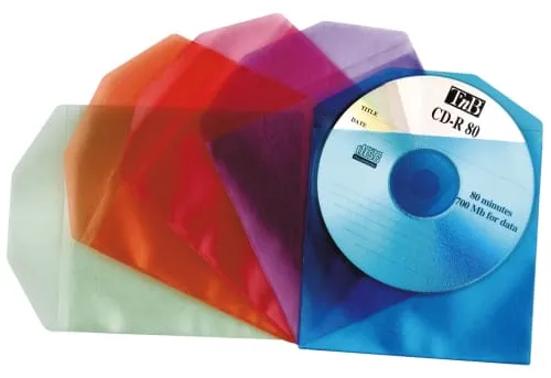 t-nb-pochettes-cd-transparentes-couleurs-x50-avec-rabat image 1