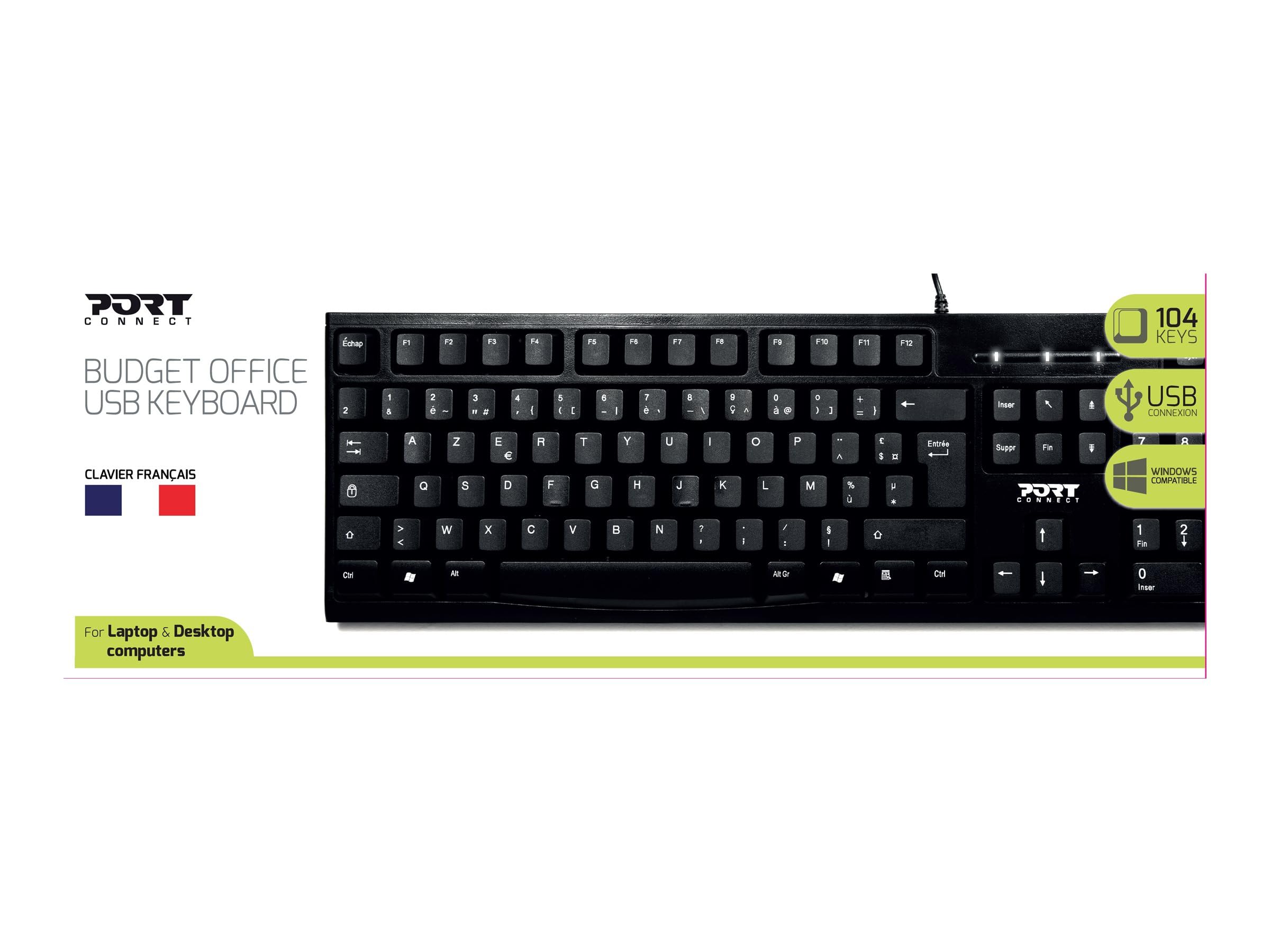 port-designs-port-connect-clavier-de-bureau-usb-a-azerty-104-touches-noir image 3