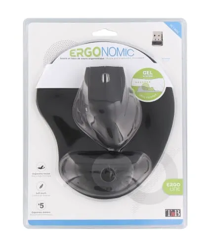 t-nb-pack-souris-sans-fil-ergonomique-tapis-repose-poignet-gel image 1