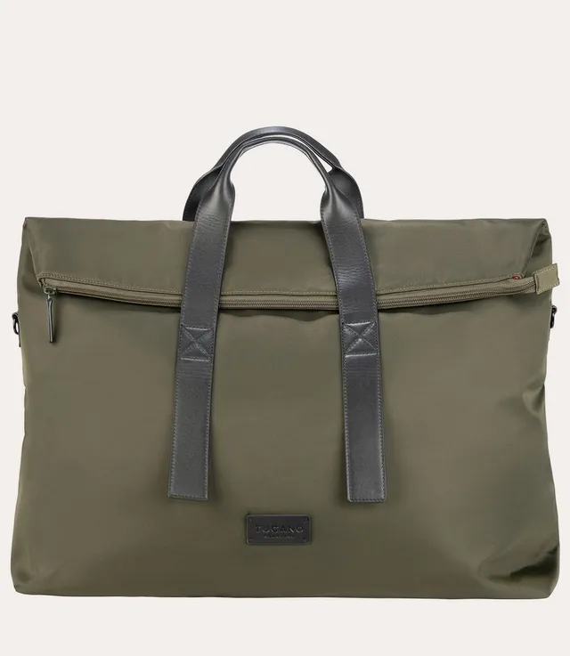 tucano-fold-weekender-bag-sac-de-voyage-nylon-recycl-et-cuir-pour-pc-15-6-macboo image 1