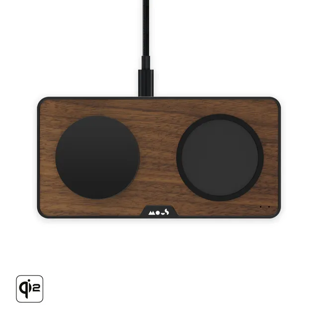 mous-walnut-station-de-charge-sans-fil-qi2-3-en-1-marron image 1