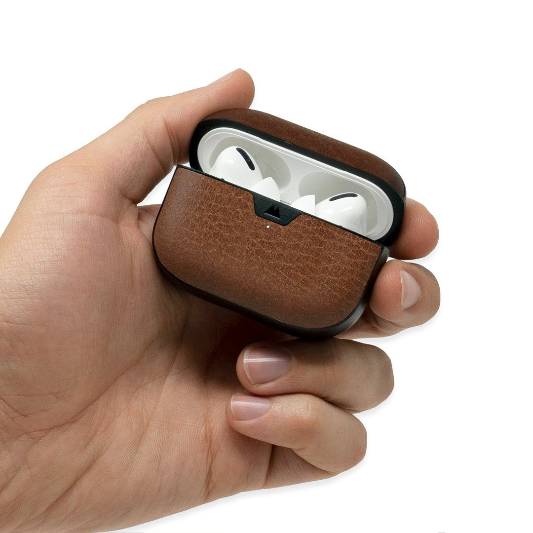 mous-brown-leather-airpods-pro-case-coque-cuir-marron-ultra-protectrice image 2