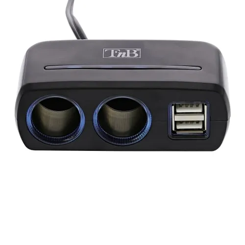 t-nb-multiprise-allume-cigare-2x-usb-a-30w-2-prises-allume-cigare image 1