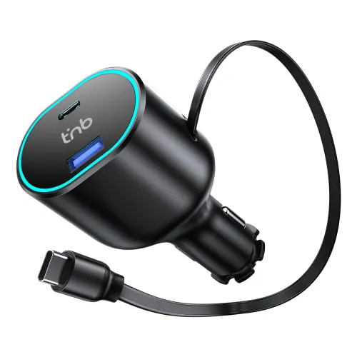 t-nb-chargeur-allume-cigare-50w-r-tractable-usb-usb-c-avec-c-ble-usb-c-int-gr image 1