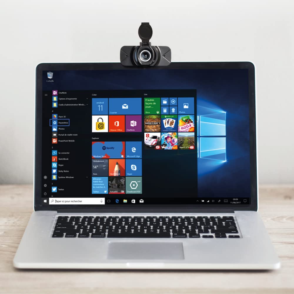 port-connect-webcam-full-hd-1080p-usb-a-usb-c-avec-micro-et-cache-noire image 2