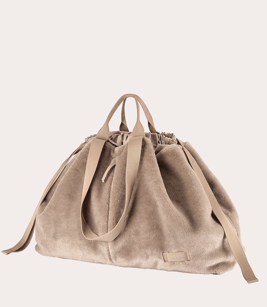 tucano-carry-fur-large-sac-de-week-end-en-fausse-fourrure-douce image 3