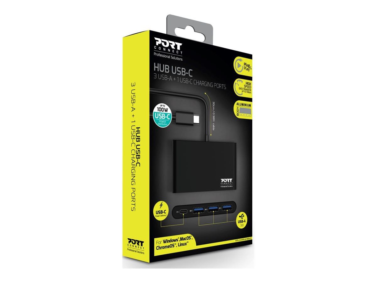 port-designs-port-connect-hub-usb-4-ports-3x-usb-a-3-0-1x-usb-c-5-gb-s image 5
