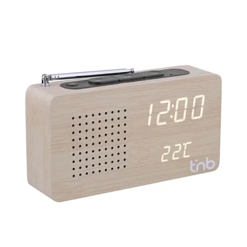 t-nb-radio-r-veil-fm-led-finition-bois-avec-temp-rature-et-alarme image 1