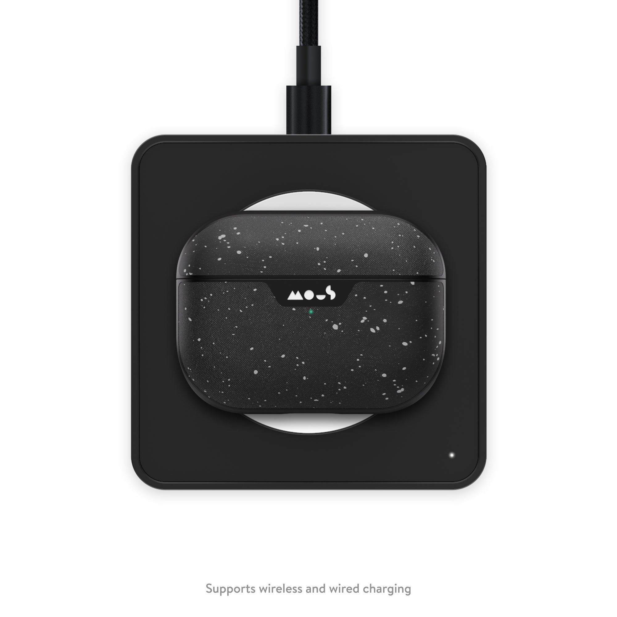 mous-speckled-fabric-airpods-pro-case-coque-noire-tissu-chin-ultra-protectrice image 5