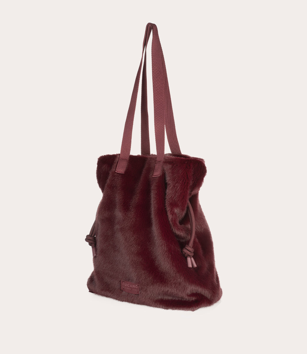 tucano-nina-fur-tote-bag-sac-cabas-en-fausse-fourrure-avec-fermeture-cordon image 2