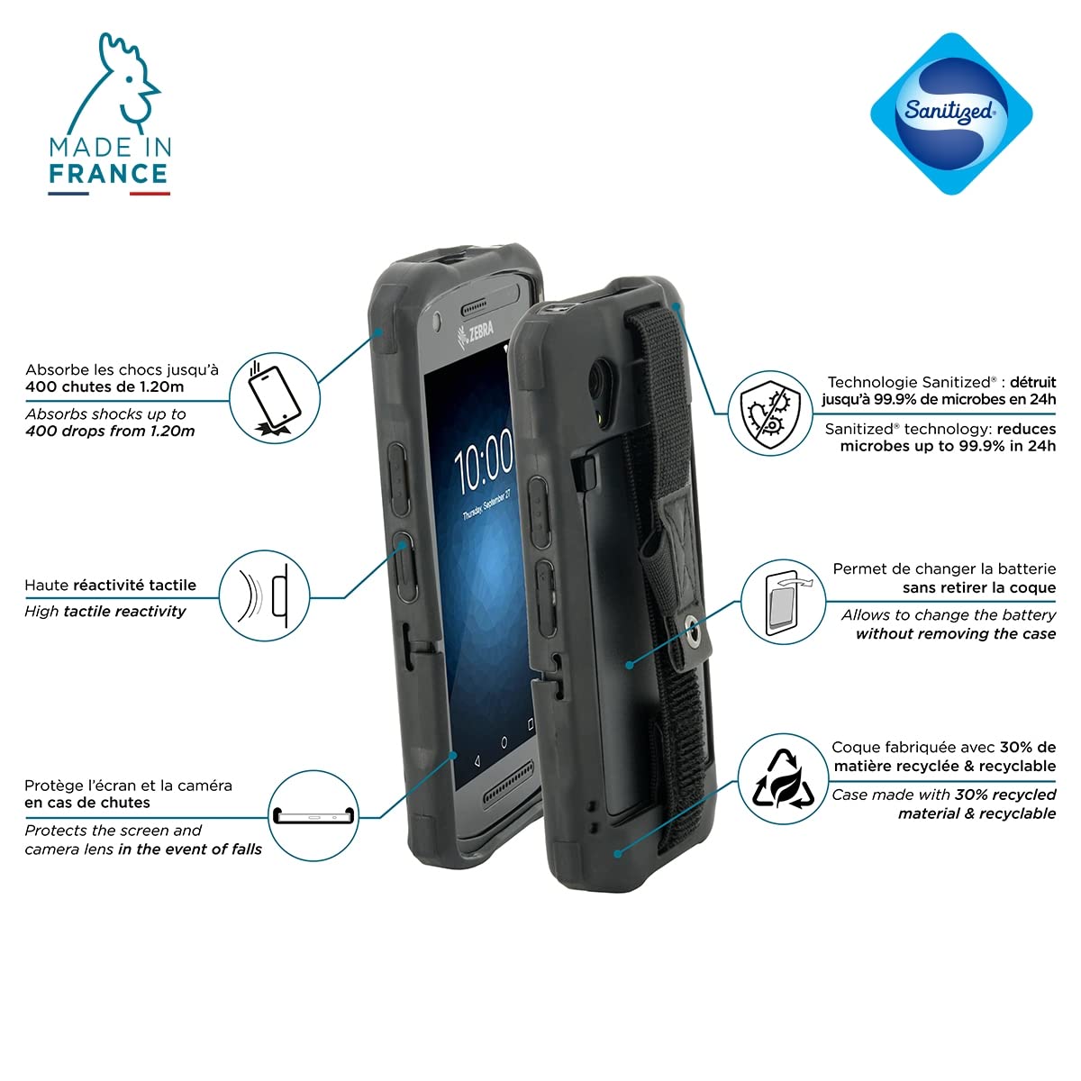 coque-renforc-e-mobilis-protech-pour-zebra-tc21-tc26-avec-patte-de-saisie-et-por image 2