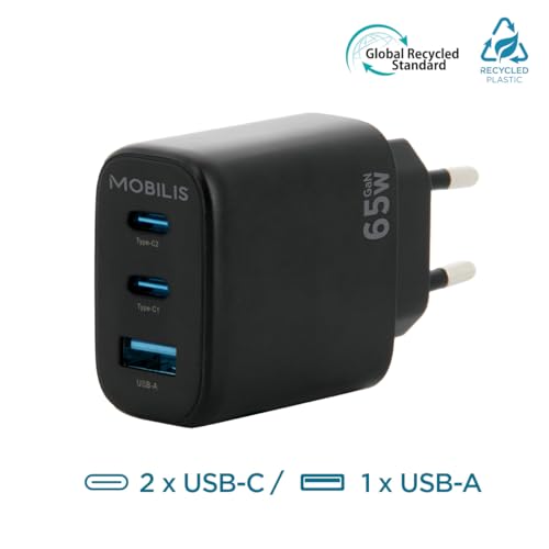 mobilis-t-series-chargeur-secteur-65w-gan-2x-usb-c-usb-a-pour-pc-tablette-smartp image 8